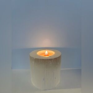 Selenite Candle Holder